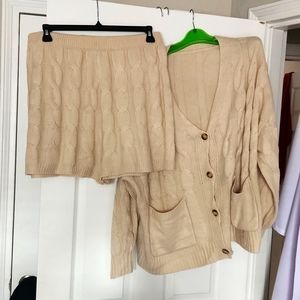 2 PC Sweater Short Lounge Set